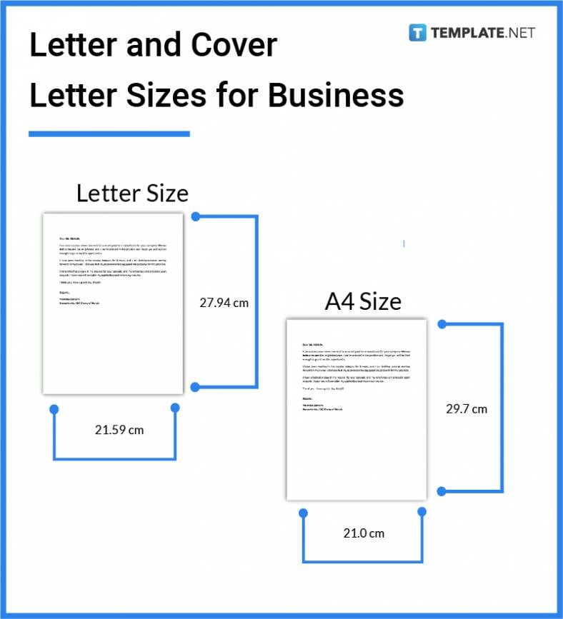 paper size of application letter